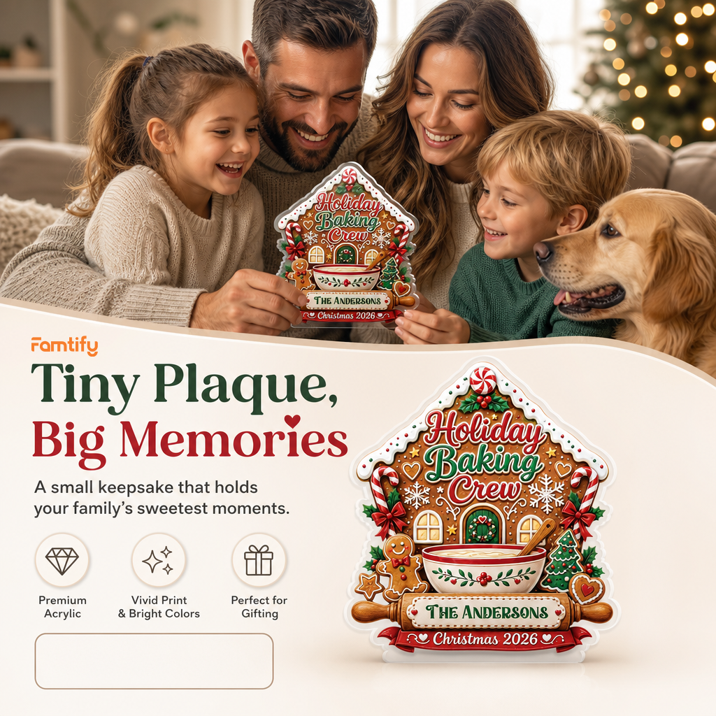 Personalized Holiday Baking Crew Acrylic Plaque with Custom Name