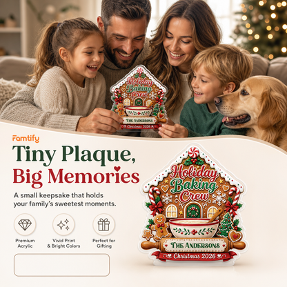 Personalized Holiday Baking Crew Acrylic Plaque with Custom Name