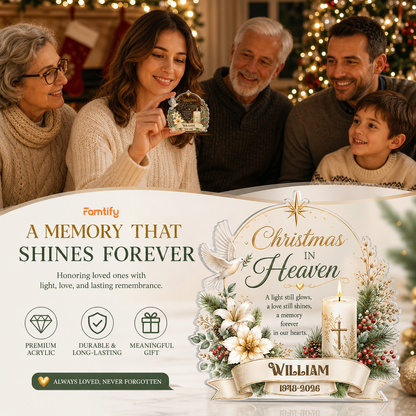 Personalized Christmas in Heaven Acrylic Plaque with Custom Name