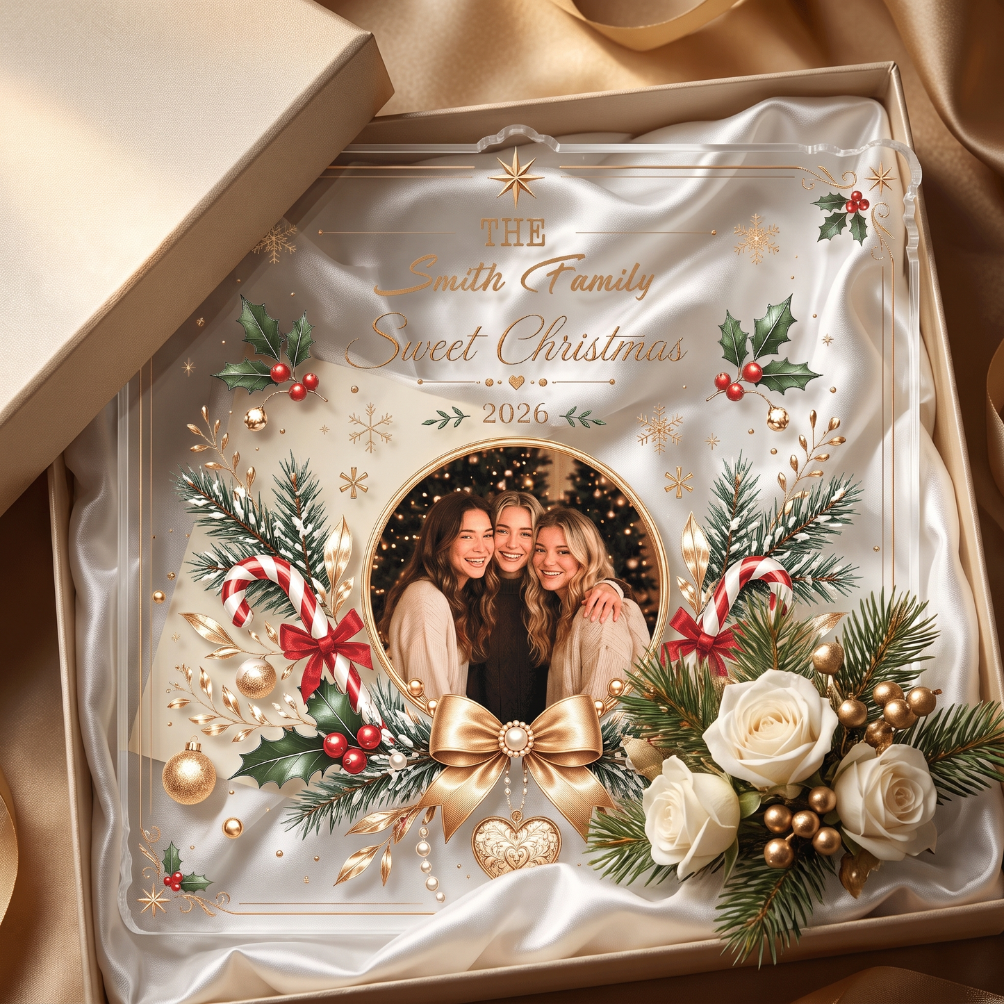 Personalized Sweet Christmas Acrylic Plaque, Custom Name Christmas Keepsake Gift
