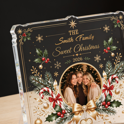 Personalized Sweet Christmas Acrylic Plaque, Custom Name Christmas Keepsake Gift