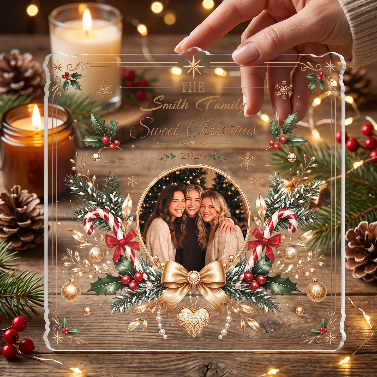 Personalized Sweet Christmas Acrylic Plaque, Custom Name Christmas Keepsake Gift
