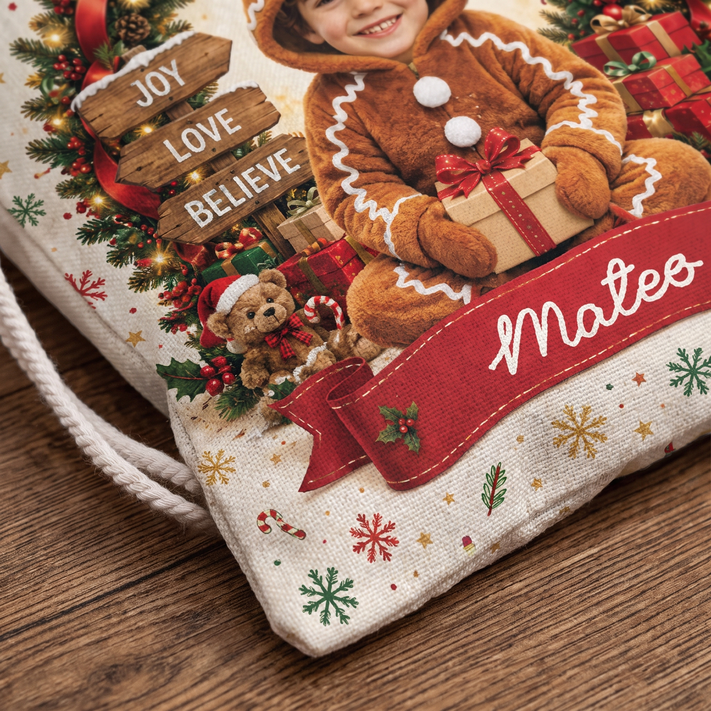 Personalized The Most Wonderful Time of the Year Christmas Sack with Custom Photo