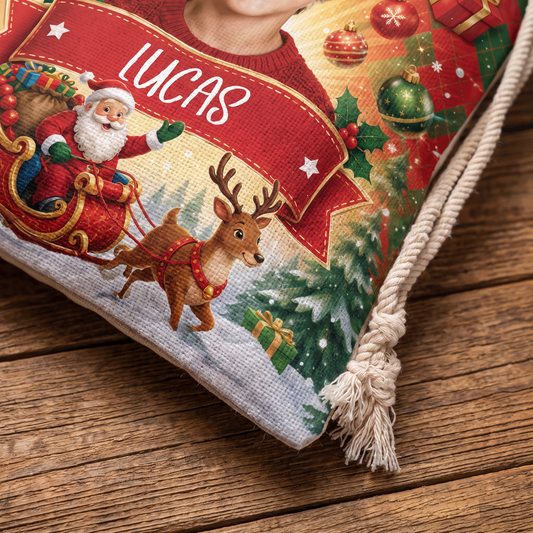 Personalized Christmas Surprises For Christmas Sack, Custom Name Santa Gift Bag
