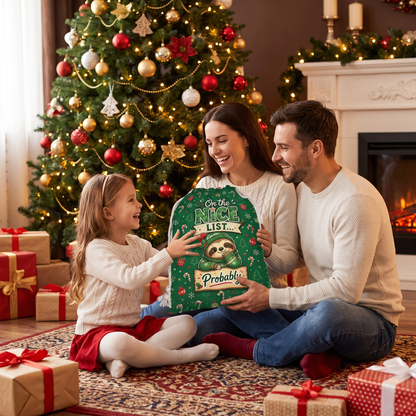 Personalized On the Nice List Christmas Sack with Custom Name