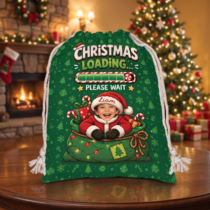 Personalized Christmas Loading... Christmas Sack with Custom Name