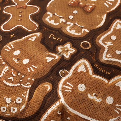 Gingerbread Christmas Cats Pattern Christmas Sack