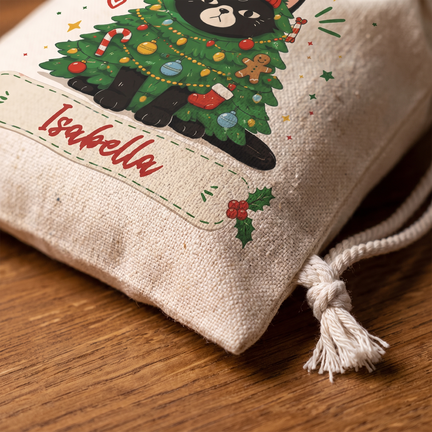 Personalized Is This Jolly Enough? Christmas Sack with Custom Name