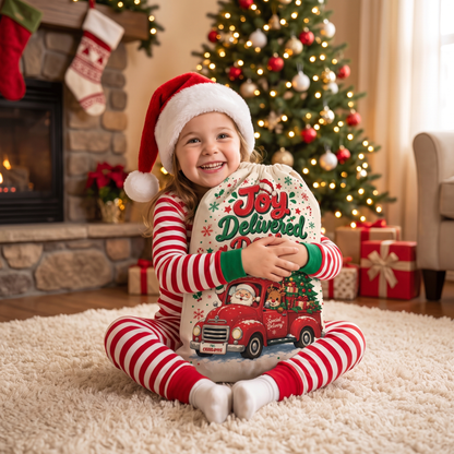 Personalized Joy Delivered Daily Christmas Sack, Custom Name Santa Gift Bag