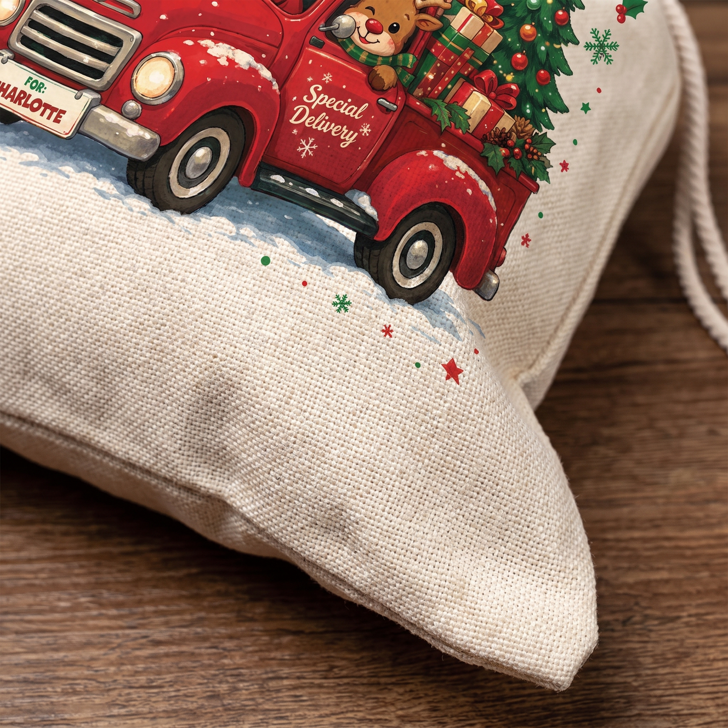Personalized Joy Delivered Daily Christmas Sack, Custom Name Santa Gift Bag