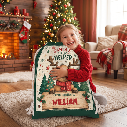 Personalized Santa's Little Helper Christmas Sack with Custom Name