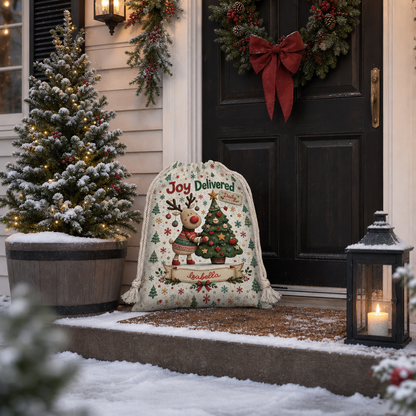 Personalized Joy Delivered Christmas Sack with Custom Name