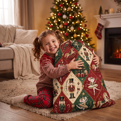 Vintage Christmas Nutcracker & Ballet Christmas Sack