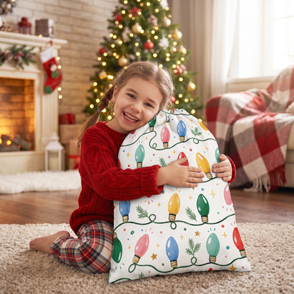 Vintage Christmas Lights Pattern Christmas Sack