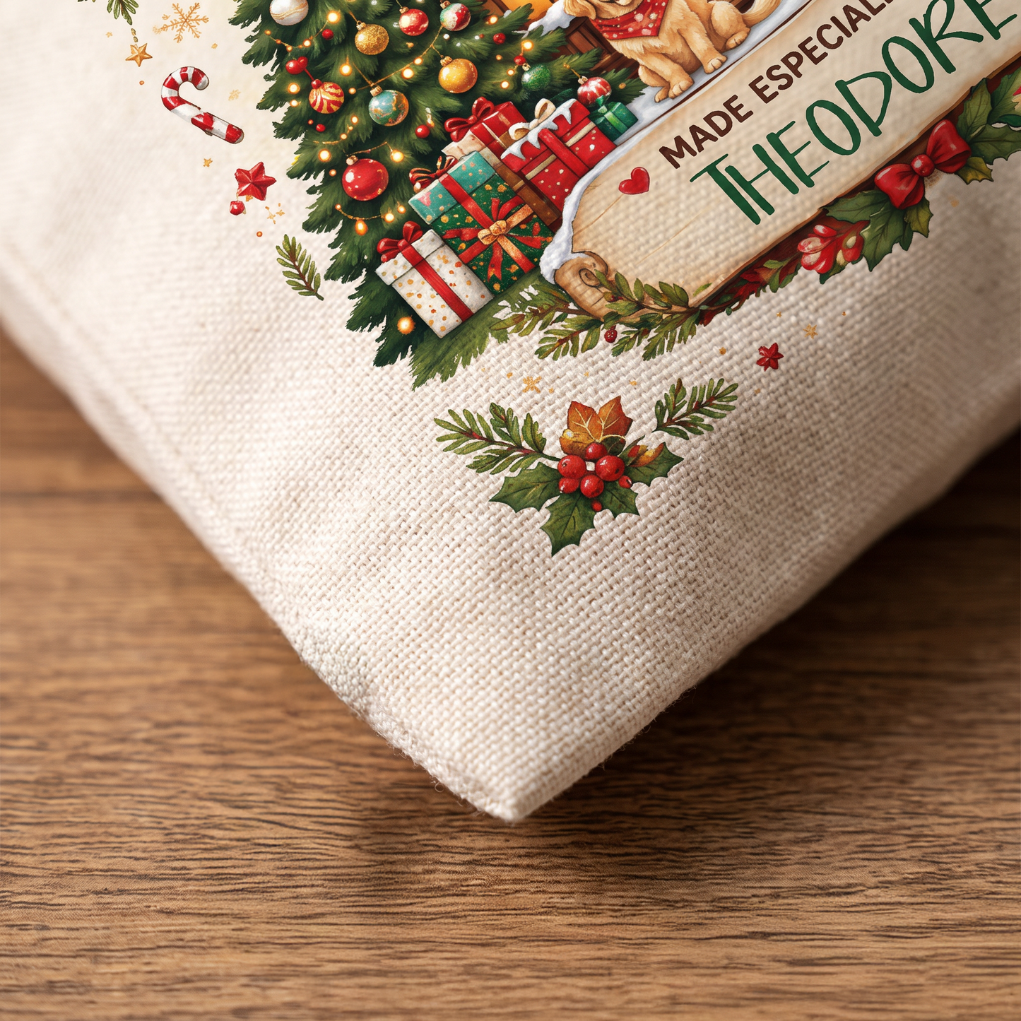 Personalized Home for the Holidays Christmas Sack, Custom Name Santa Gift Bag