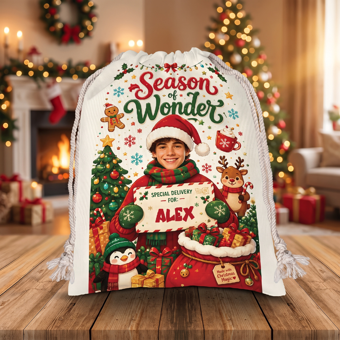 Personalized Season of Wonder Christmas Sack with Custom Name