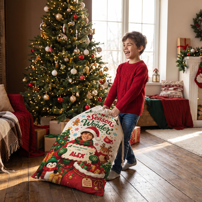 Personalized Season of Wonder Christmas Sack with Custom Name