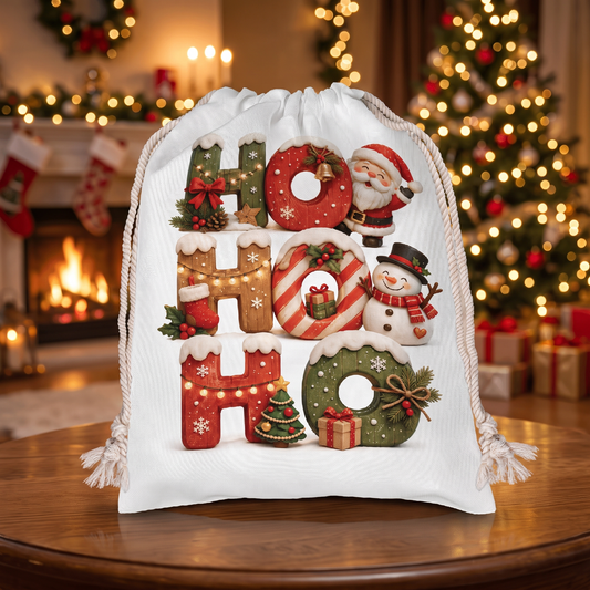 Personalized Ho Ho Ho Christmas Sack with Custom Name