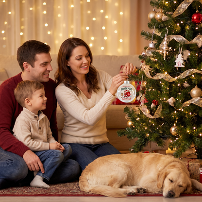 Custom Photo Kid Personalized Name Special Delivery From North Pole Clear Ball Ornament, Double-Sided Shatterproof Plastic Bauble