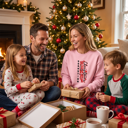 Personalized Embroidered Merry Christmas Sweatshirt with Custom Name