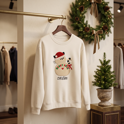 Personalized Embroidered Snowman Sweatshirt with Custom Name