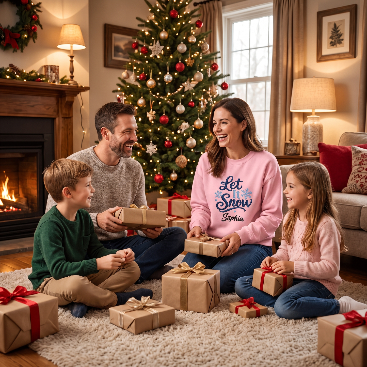 Personalized Embroidered Let It Snow Sweatshirt with Custom Name