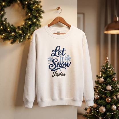 Personalized Embroidered Let It Snow Sweatshirt with Custom Name