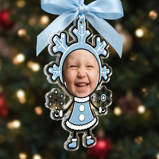 Personalized Snowflake Baby Face Acrylic Christmas Ornament