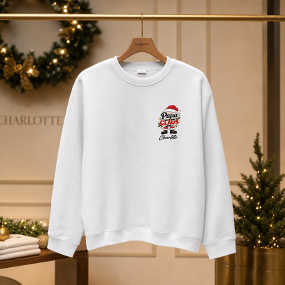Personalized Embroidered Papa Claus Sweatshirt with Custom Name