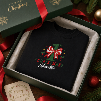Personalized Embroidered My First Christmas Sweatshirt with Custom Name