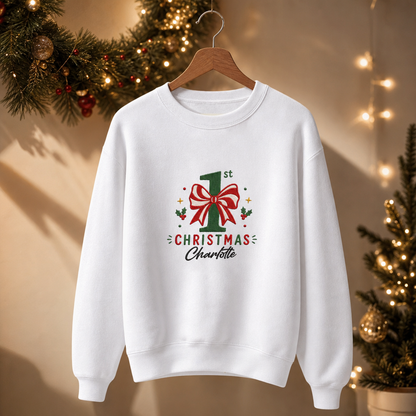 Personalized Embroidered My First Christmas Sweatshirt with Custom Name