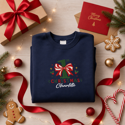 Personalized Embroidered My First Christmas Sweatshirt with Custom Name