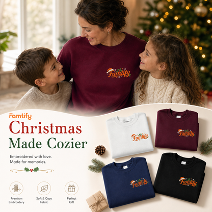 Personalized Embroidered Family Christmas Sweatshirt with Custom Name