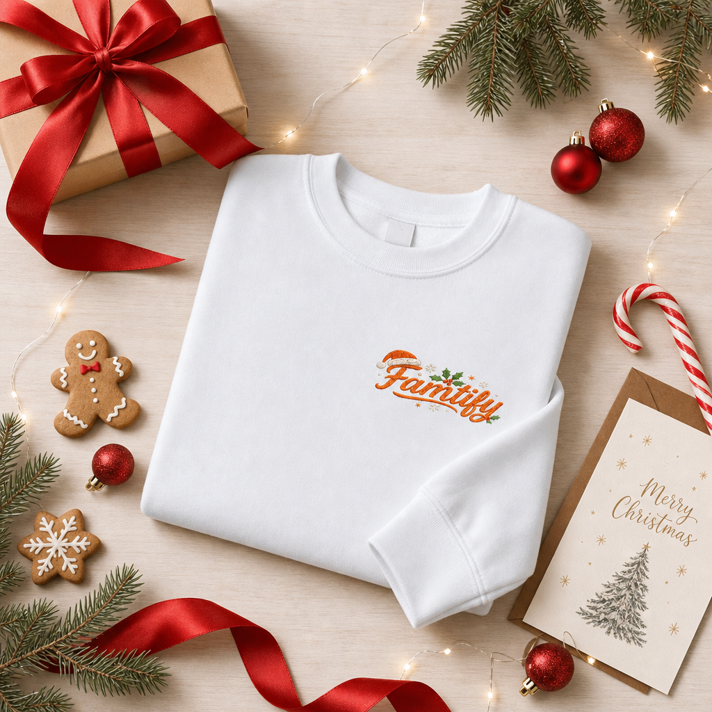 Personalized Embroidered Family Christmas Sweatshirt with Custom Name
