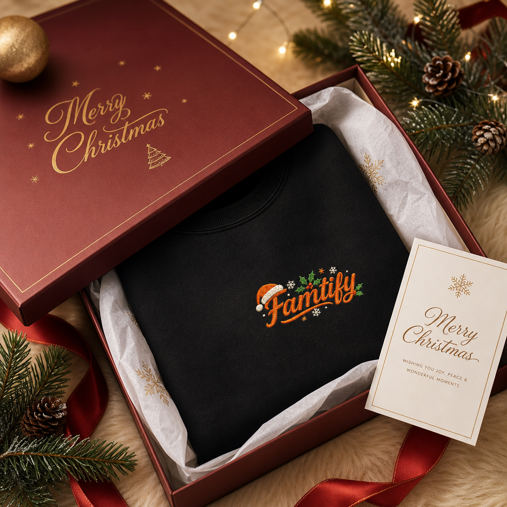 Personalized Embroidered Family Christmas Sweatshirt with Custom Name