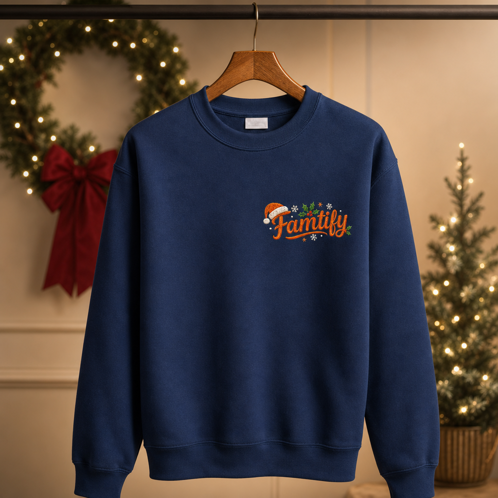 Personalized Embroidered Family Christmas Sweatshirt with Custom Name