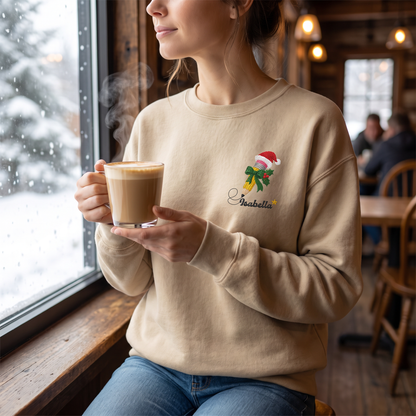 Personalized Embroidered Christmas Pencil Sweatshirt with Custom Name