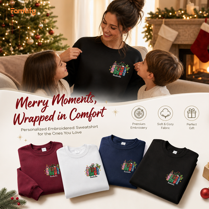 Personalized Christmas Books Sweatshirt with Custom Name | Cozy Holiday Book Lover Crewneck