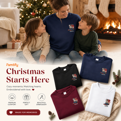 Personalized Patriotic Christmas Cowboy Boots Embroidered Sweatshirt | Custom Name Holiday Crewneck Gift