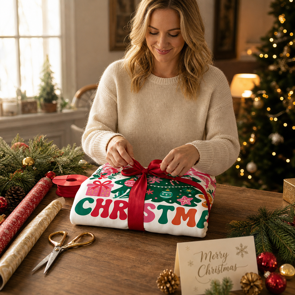 Personalized Believe In The Magic Of Christmas Blanket, Custom Name Retro Christmas Tree Holiday Fleece Blanket for Kids Girls, Cozy Xmas Decor Throw Keepsake Gift