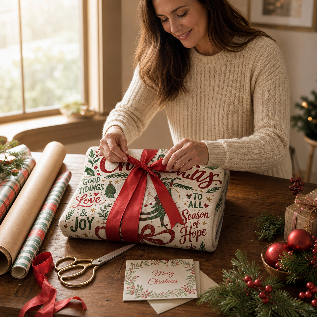 Personalized Photo Merry Christmas Vintage Blanket, Custom Family Name Holiday Fleece Blanket, Cozy Xmas Picture Keepsake Throw Gift