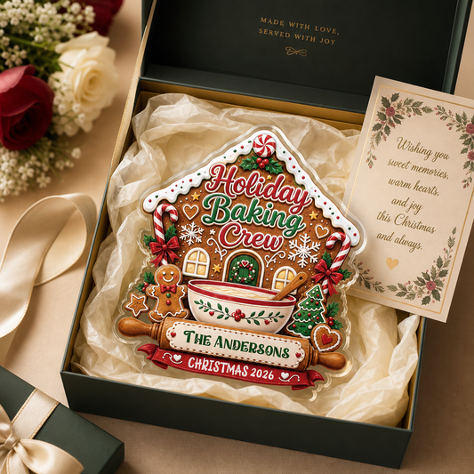 Personalized Holiday Baking Crew Acrylic Plaque with Custom Name