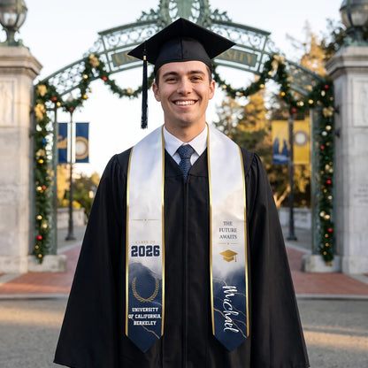 Personalized The Future Awaits Graduation Stole – Custom Photo and Name