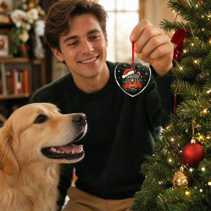 Personalized police Christmas glass ornament gift idea