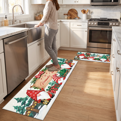 Personalized Christmas Gnomes Sleigh kitchen mat set, view 5