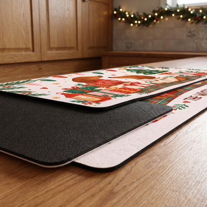 Personalized Dachshund Sweater Couple Christmas kitchen mat set, view 7