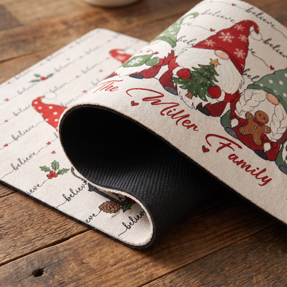 Personalized Believe Christmas Gnomes kitchen mat set, view 7