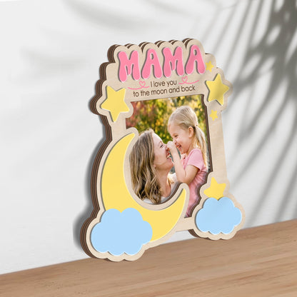 Personalized Birth Flower Nana Plaque – Custom Floral Photo Frame Keepsake | Mother’s Day Gift for Grandma