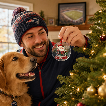 Personalized hockey Christmas glass ornament gift idea
