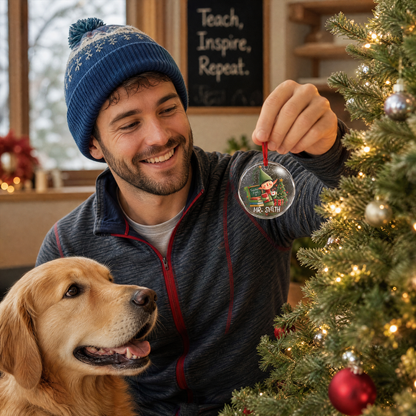 Personalized teacher Christmas glass ornament gift idea